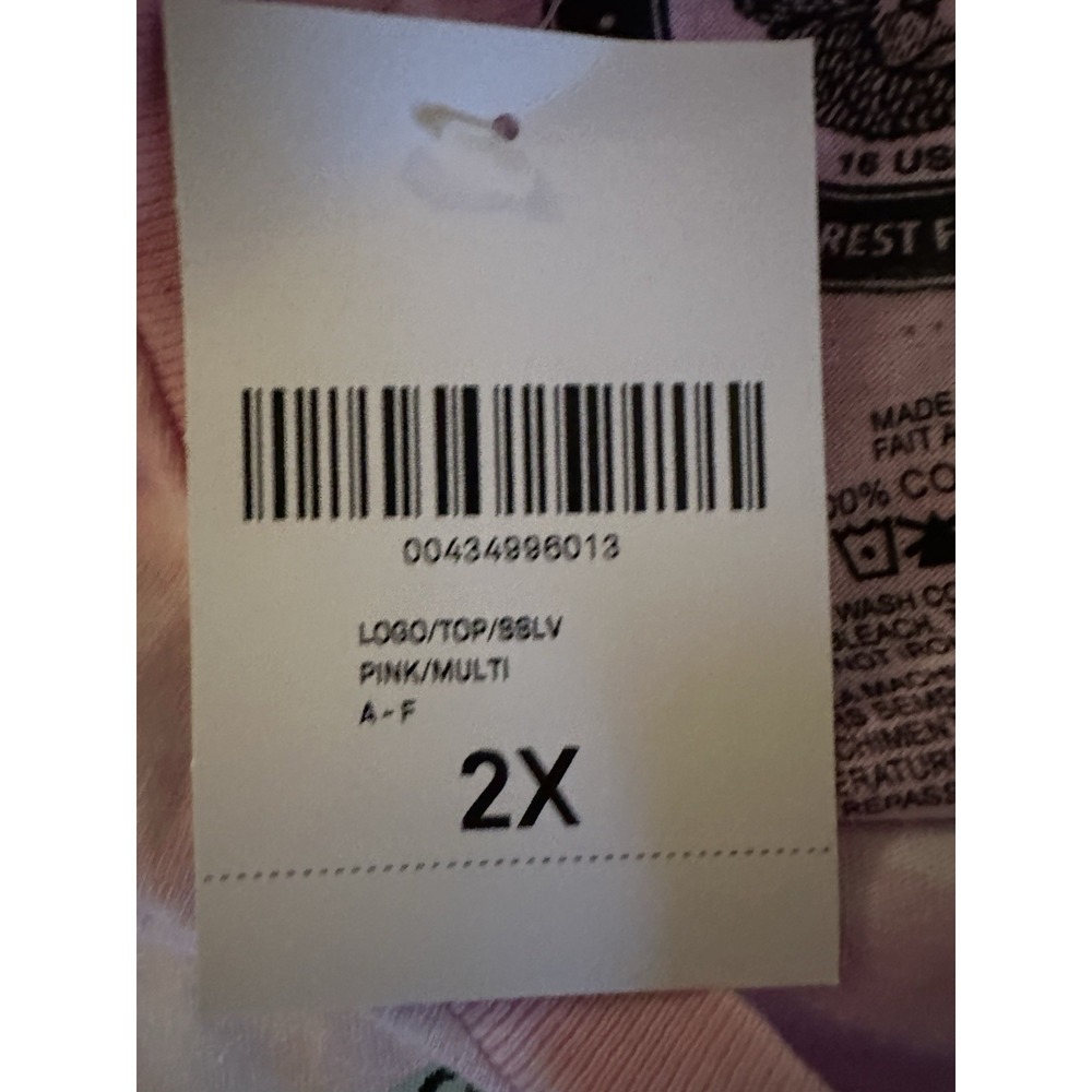 Forever 21 Smokey Bear Tie-Dye Graphic Tee Pink Multicolor 2X Cotton Plus - Picture 5 of 6